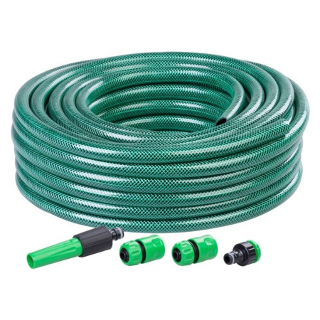 Furtunuri gradinarit - Set furtun cu accesorii pentru gradina, 3 straturi, conectica 1/2, lungime 15 m, presiune max 12 bar, rezistent UV