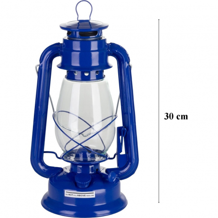 Set lampa cu fitil + ulei lampa 1l, culoare albastra, inaltime 30cm [1]