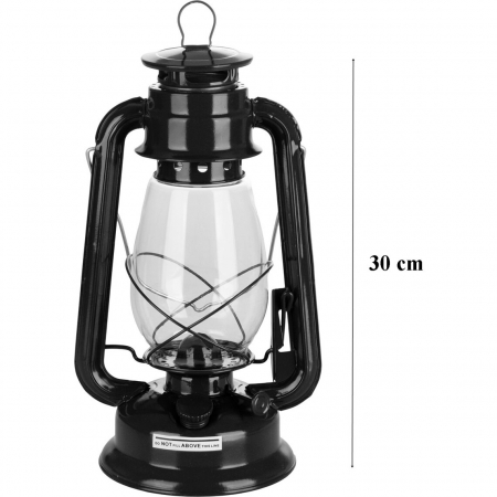 Set lampa cu fitil + ulei lampa 1l, culoare neagra, inaltime 30cm [1]
