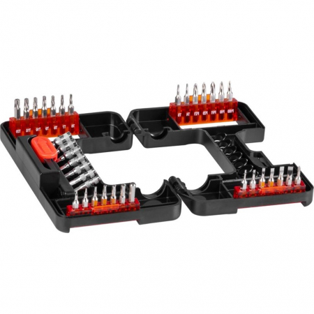Set mixt surubelnita cu 37 biti Cr-V, cap magnetic torx, drept, cruce, in cutie transport plastic [2]