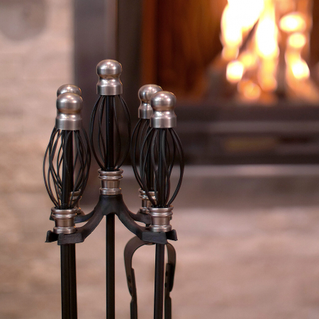 Set stativ 5 unelte pentru semineu, Strend Pro FT23SB, 66 cm, placat cu nichel [3]