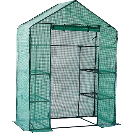 Sere si solarii - Solar pentru rasaduri si gradina, structura metalica si PVC, 6 rafturi, folie protectie UV, 143x73x195 cm