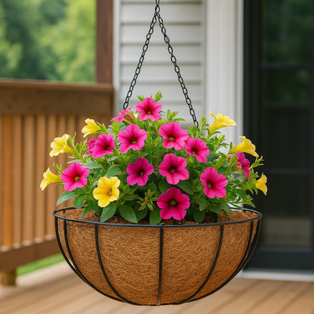 Suport pentru flori din cocos si metal SGTT Coconut 30x30x14 cm [3]