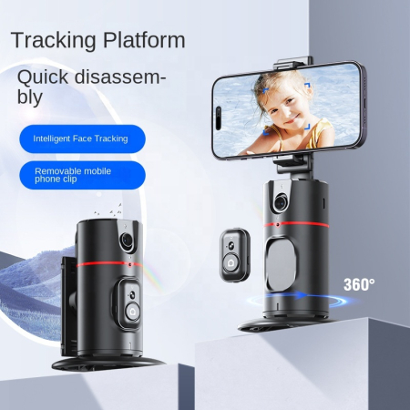 Suport telefon inteligent cu urmarire faciala AI, rotatie 360°, control prin gesturi, telecomanda wireless,gimbal pentru TikTok, live streaming, vlog si video call [2]