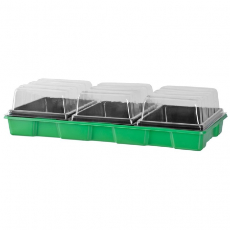 Sere si solarii - Tava pentru rasaduri cu capac din plastic transparent, 3 alveole, 57x24.5x13.5cm