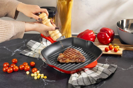 Tigaie patrata din fonta emailata pentru grill, 27x27 cm [6]