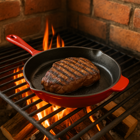 Tigaie rotunda din fonta emailata pentru grill, 27x5 cm [3]