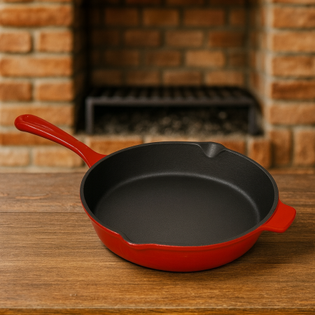 Tigaie rotunda din fonta emailata pentru grill, 27x5 cm [2]