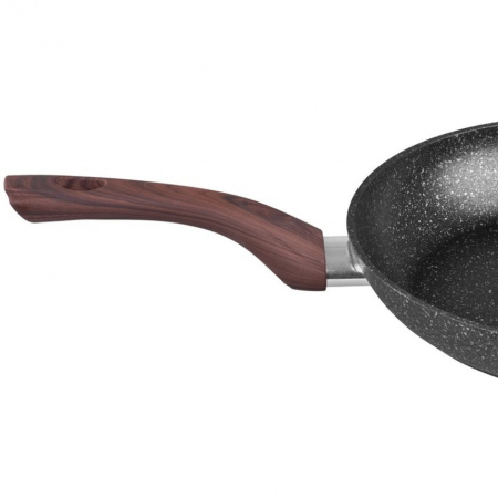 Tigaie rotunda premium antiaderenta BLM-28, triplustrat, compatibila cu toate sursele de caldura, diametru 28 cm, maner lemn [1]