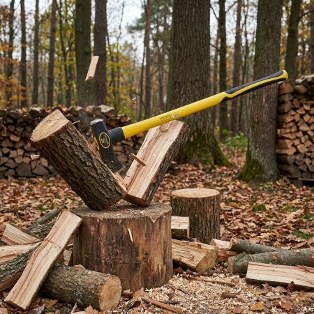 Topor pentru despicat cu pana 3500g, coada fibra de sticla 91cm Galben [1]