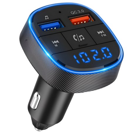 Auto & Electronice - Modulator FM cu Bluetooth si USB, Redare Muzica, Apeluri Hands-Free, Compatibil Android si iOS, Frecventa 87.5–108 MHz, Incarcare Simultana a Doua Dispozitive, Modernizeaza Instant Orice Masina cu Rad