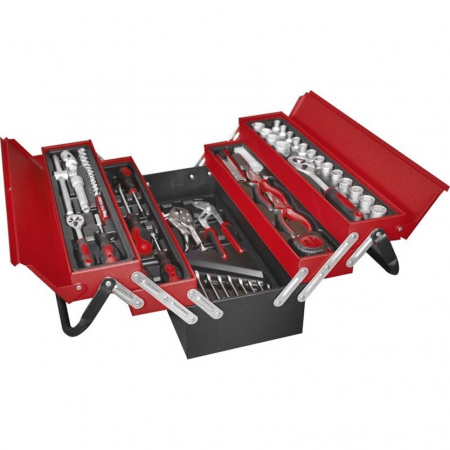 Seturi scule - Trusa scule 85 piese, biti, tubulare, chei hexagonale, surubelnite, in cutie transport metal