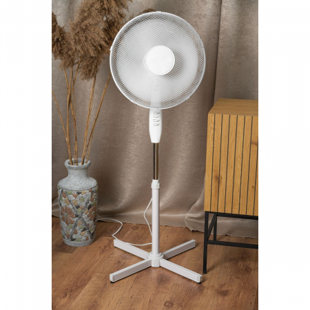 Ventilator cu picior, diametru 40 cm, putere 45 W, max 1.2 m, functie oscilatie 100ﾰ, cablu alimentare 1.7 m, culoare alba [4]