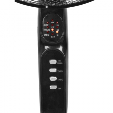 Ventilator cu picior si telecomanda, diametru 40 cm, putere 45 W, max 1.25 m, functie oscilatie 100ﾰ, cablu alimentare 1.7 m, culoare neagra [2]