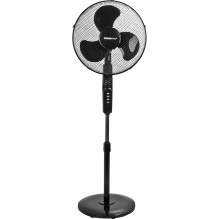 Ventilator cu picior si telecomanda, diametru 40 cm, putere 45 W, max 1.25 m, functie oscilatie 100ﾰ, cablu alimentare 1.7 m, culoare neagra [1]