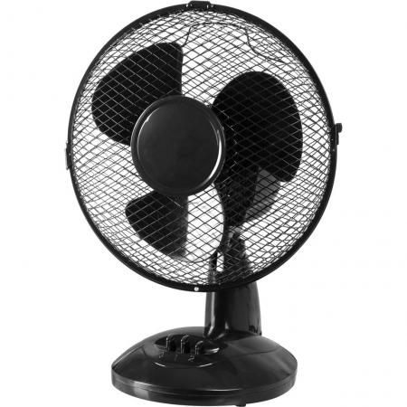 Ventilatoare si racitoare aer - Ventilator de masa, diametru 23 cm, putere 25 W, functie oscilatie 100ﾰ, 2 trepte de viteza, cablu alimentare 1.7 m, culoare neagra