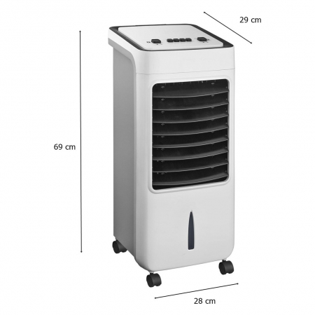 Ventilator portabil pe roti cu racire pe apa, putere 80W, rezervor 6 l, alimentare 230 V / 50 Hz, 69x29x28 cm [1]