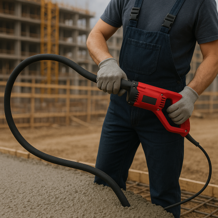 Vibrator pentru beton, 1200W, alimentare 230V, furtun 2m, frecventa vibratii 275 vpm [2]