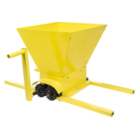 Produse EmagMarketplace - Zdrobitor manual pentru struguri, cuva 20 L, 300-500 kg/h, tamburi din poliamida alimentara, distanta reglabila intre cilindri 2-8 mm