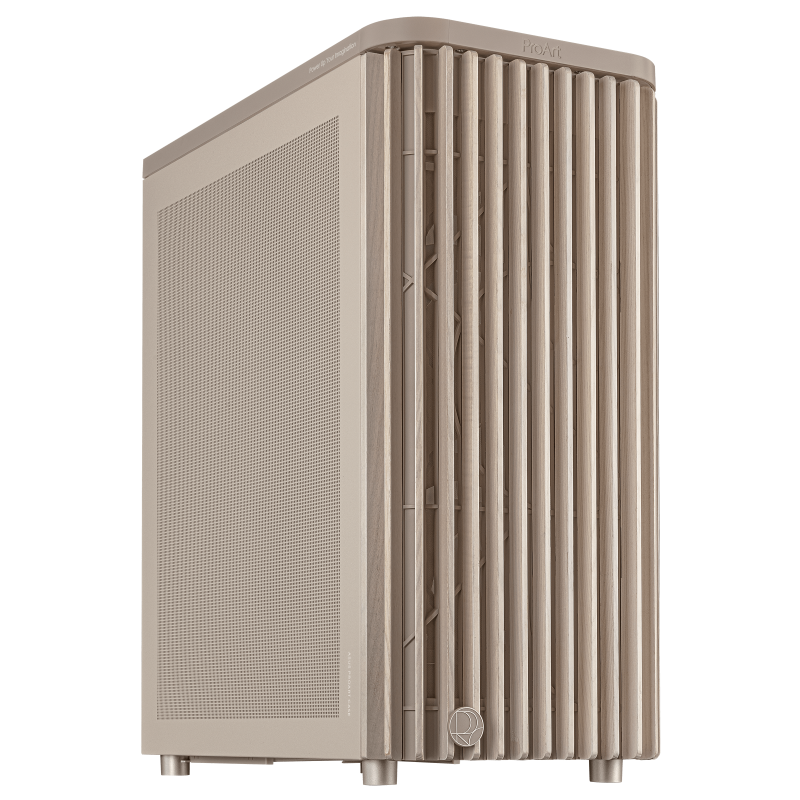 PC, Periferice & Software - Carcasa ASUS Proart PA401 Wood Mesh PWM, Mid Tower, Beige