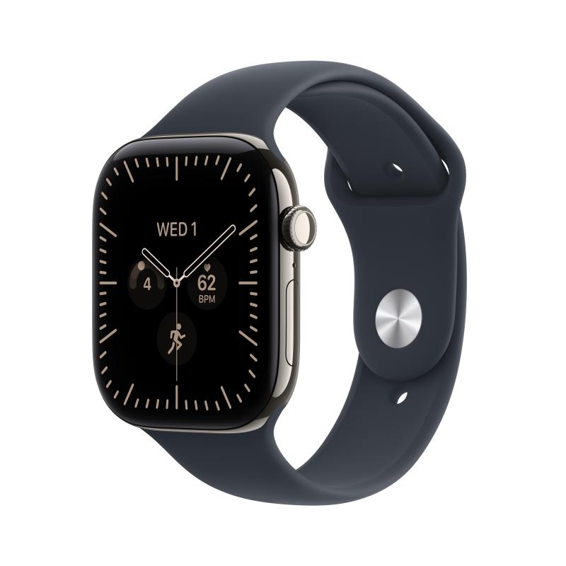 Laptop, Tablete & Telefoane - Apple Watch Series 12 GPS + Cellular 42mm Natural Titanium Case with Navy Blue Sport Band - M/L