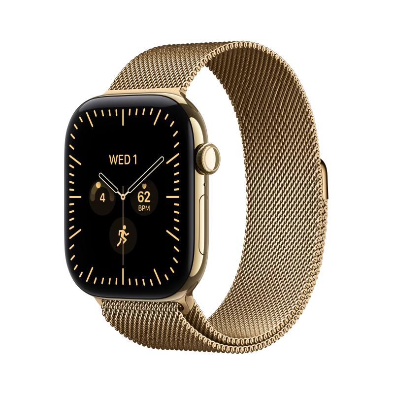 Laptop, Tablete & Telefoane - Apple Watch Series 12 GPS + Cellular 46mm Radiant Gold Titanium Case with Radiant Gold Milanese Loop - M/L