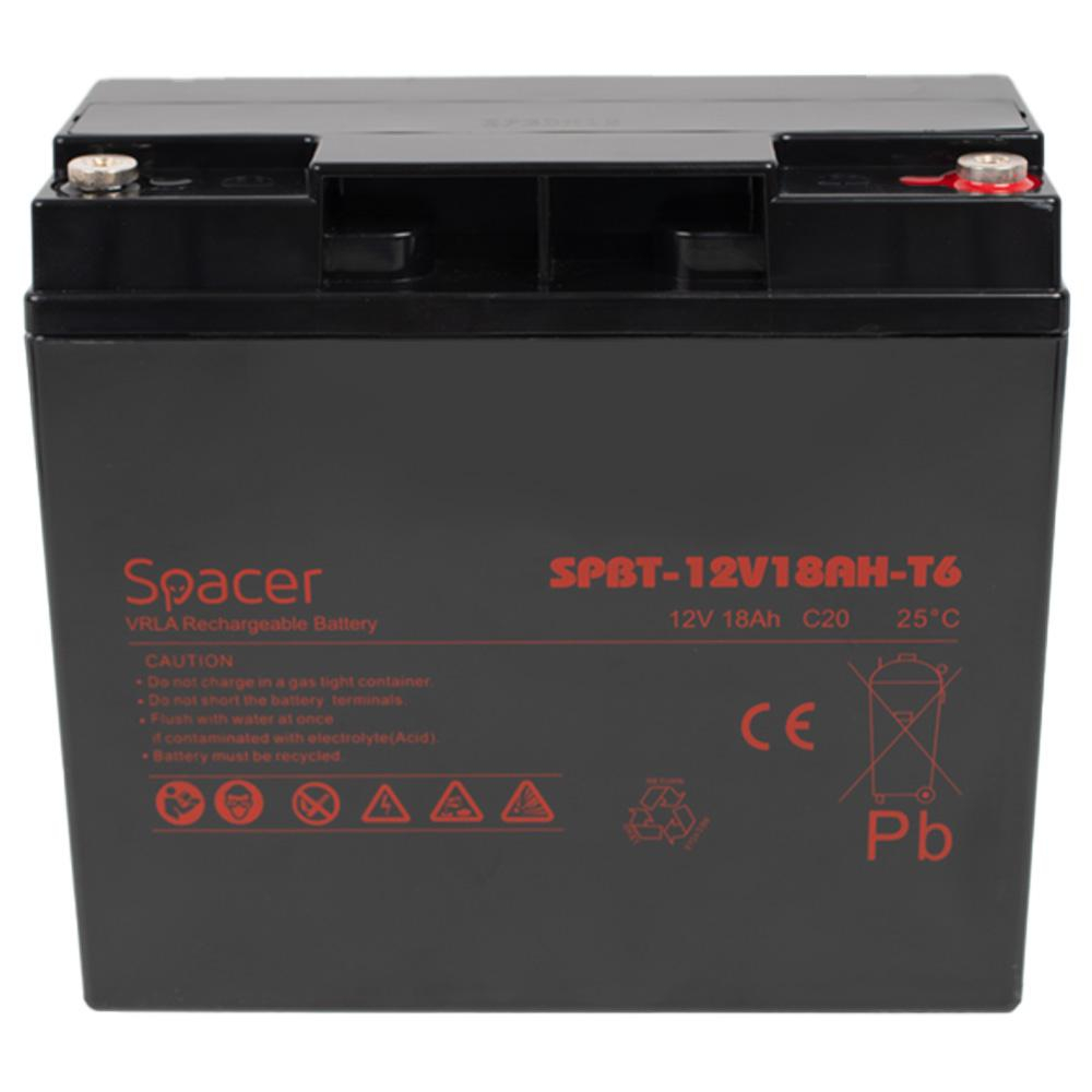 Acumulator UPS SPACER 12V/18Ah, negru [2]