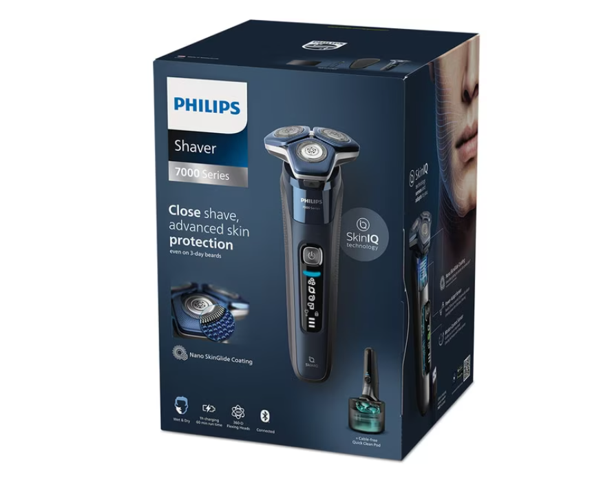 Aparat de Ras PHILIPS Shaver Series 7000 S7886/55, Acumulator, Autonomie 60 min, SkinIQ, Negru [3]