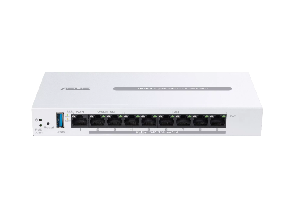 ASUS WIRED ROUTER 8 porturi POE EBG19P, Standarde wireless: Bluetooth® 3.0, Bluetooth® 3.2, IEEE 802.1p, IEEE 802.1q, IEEE 802.3, IEEE 802.3ab, IEEE 802.3i, IEEE 802.3u, IEEE 802.3x, IPv4, IPv6, 1 x a [3]