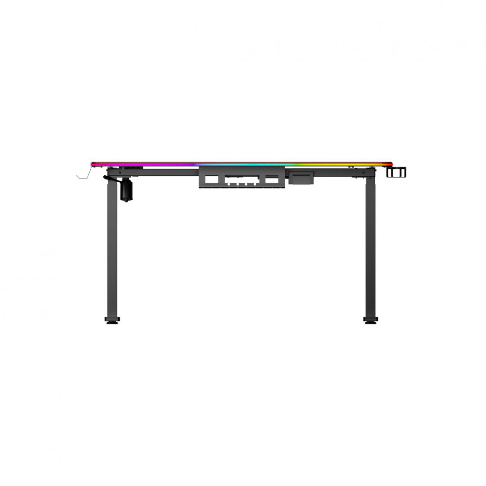 Birou electric Serioux Carbon Pro RGB, reglabil pe inălțime, Dimensiuni blat 1400mm x 700mm, Orientare Cadru: Rectangular, Greutate maxima: 60 kg, Interval de inălțime: 730~ 1210 mm, Segmente coloană: [4]