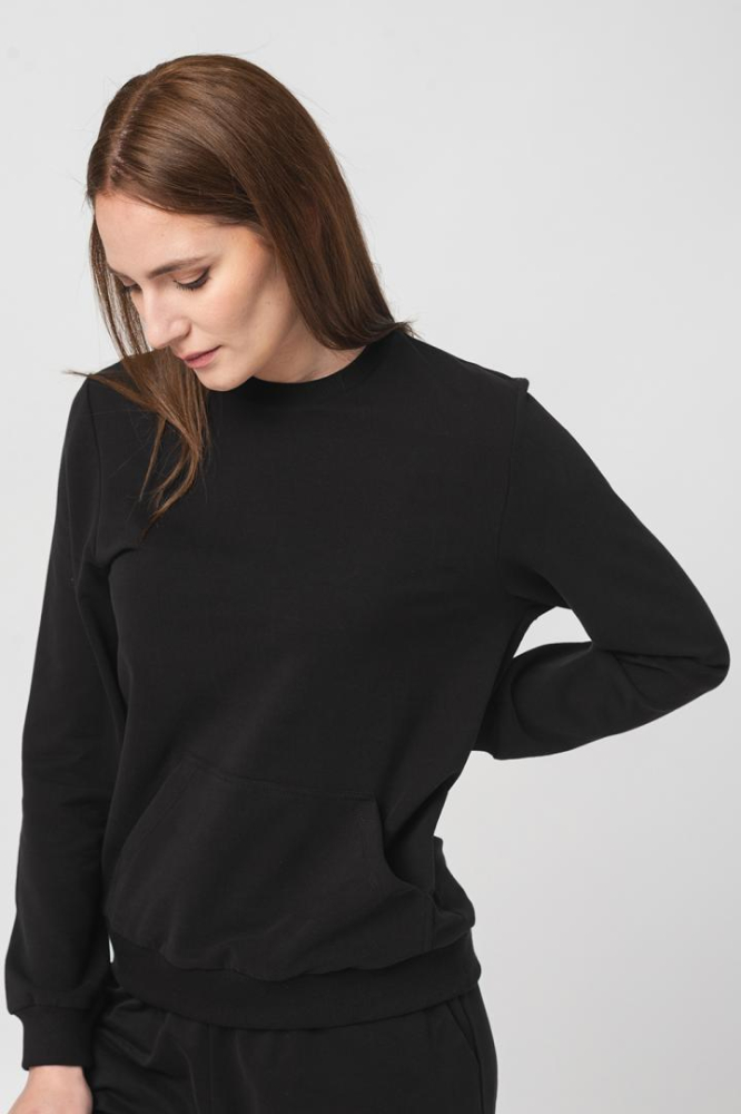 BLUZA COTON CASUAL FEMEI BLACK-XL [5]