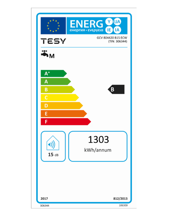 Boiler electric Tesy BiLight Cloud, 80L, Wi-Fi, control din aplicatie, Clasa energetica B, 2000W, 855x440 mm, alb [2]