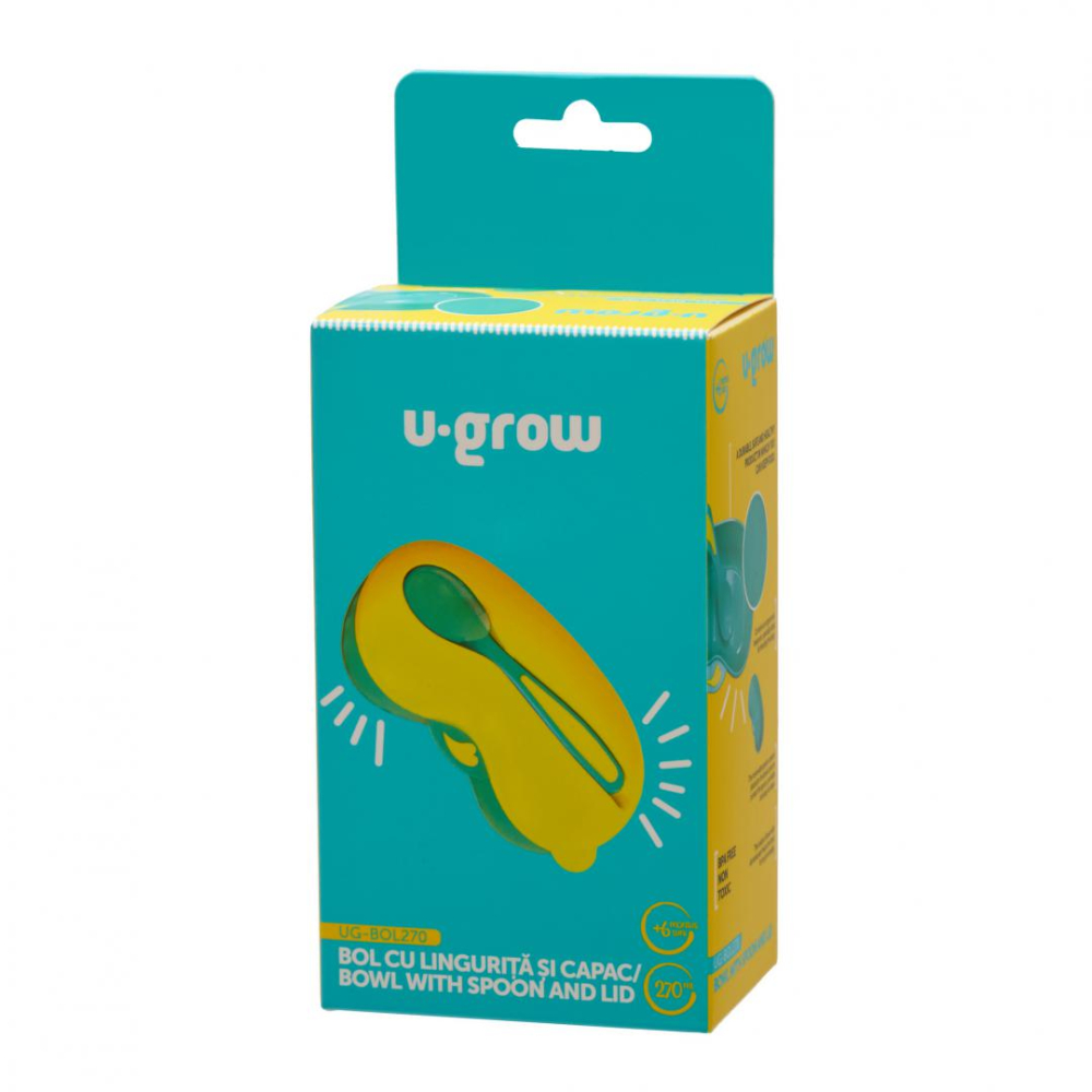 Bol cu capac si lingurita 270 ml, U-Grow [4]