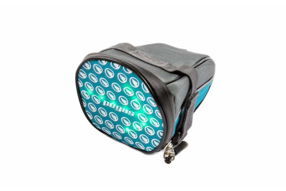BORSETA SA PEGAS CU SEMNALZARE 30LED, CULOARE LED VERDE ROSU, BATERIE LITIU REINCARCABILA 650MAH, 180X120X110MM, GRI ALBASTRU [6]