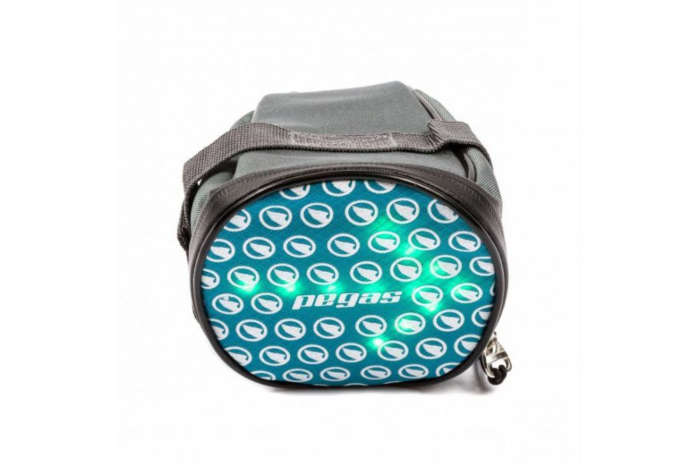 BORSETA SA PEGAS CU SEMNALZARE 30LED, CULOARE LED VERDE ROSU, BATERIE LITIU REINCARCABILA 650MAH, 180X120X110MM, GRI ALBASTRU [2]