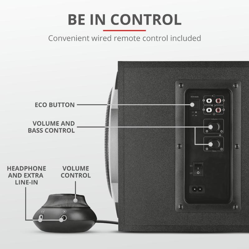 Boxe Stereo Tytan 2.1 Speaker Set - black [4]