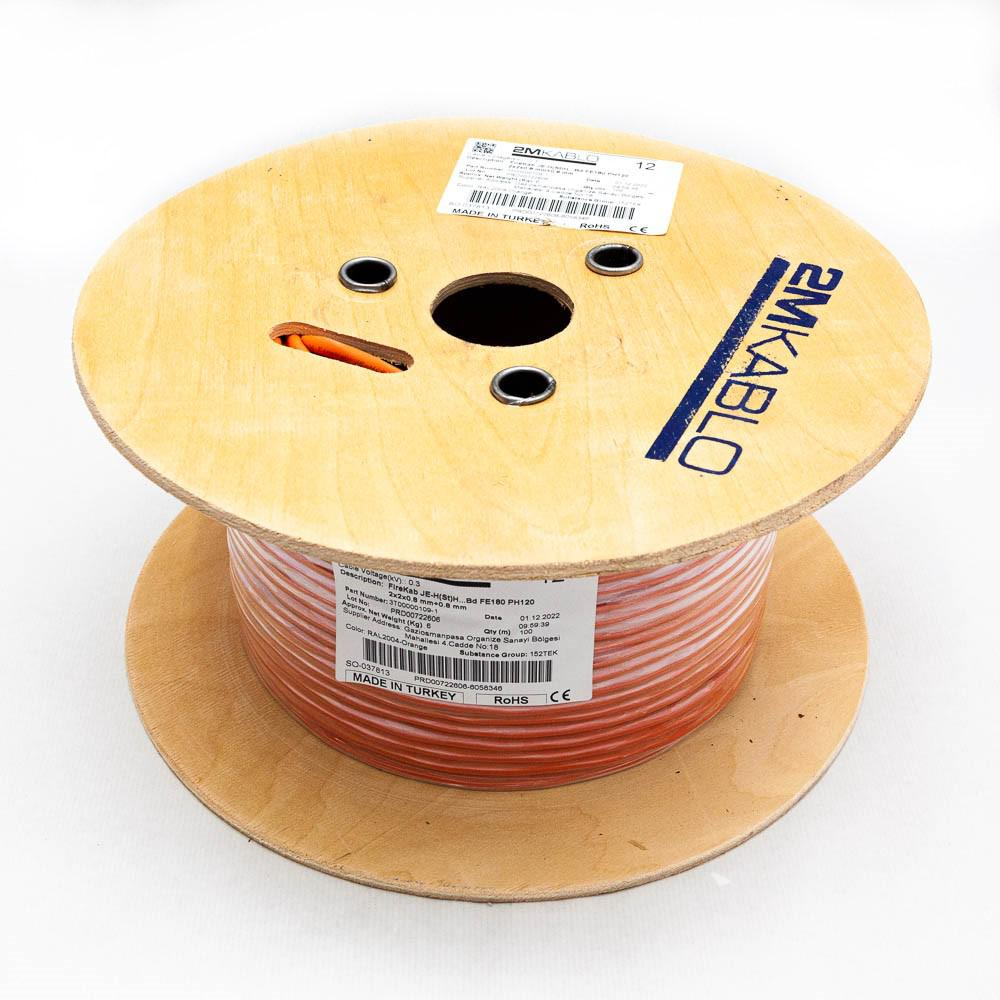 "Cablu incendiu JEH(St)H...Bd FE180 PH120 2x2x0.8 mm+0.8 , rezistenta la foc 120 minute, compatibilitate E30/E90producator 2M Kablo, 3T00000109-100Diametru fir: 0.8mmConductor: perechi torsadate cu pr [2]