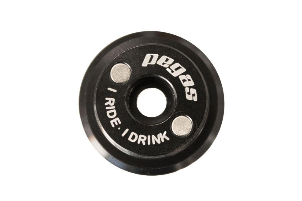 CAPAC TIJA GHIDON BEER CAP XHS-16, ALUMINIU CNC, 2 MAGNETI, PENTRU TIJA GHIDON 1-1/8, DIAMETRU 31.8MM, SURUB M6X30MM INCLUS, NEGRU [2]