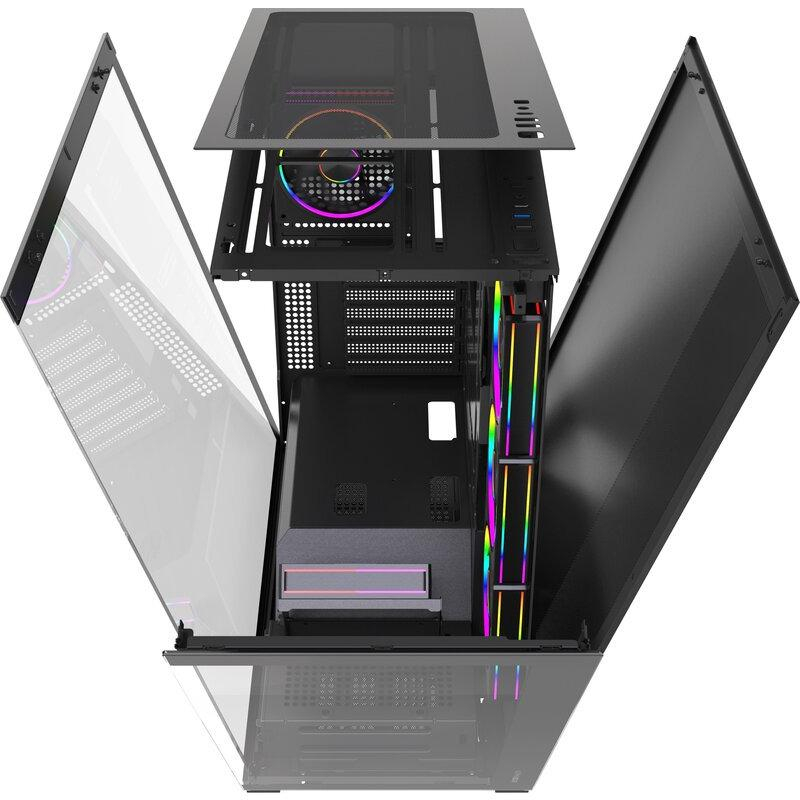 Carcasa ALPHAGEAR Mirage mark 3, RGB, Mid Tower, Black [3]