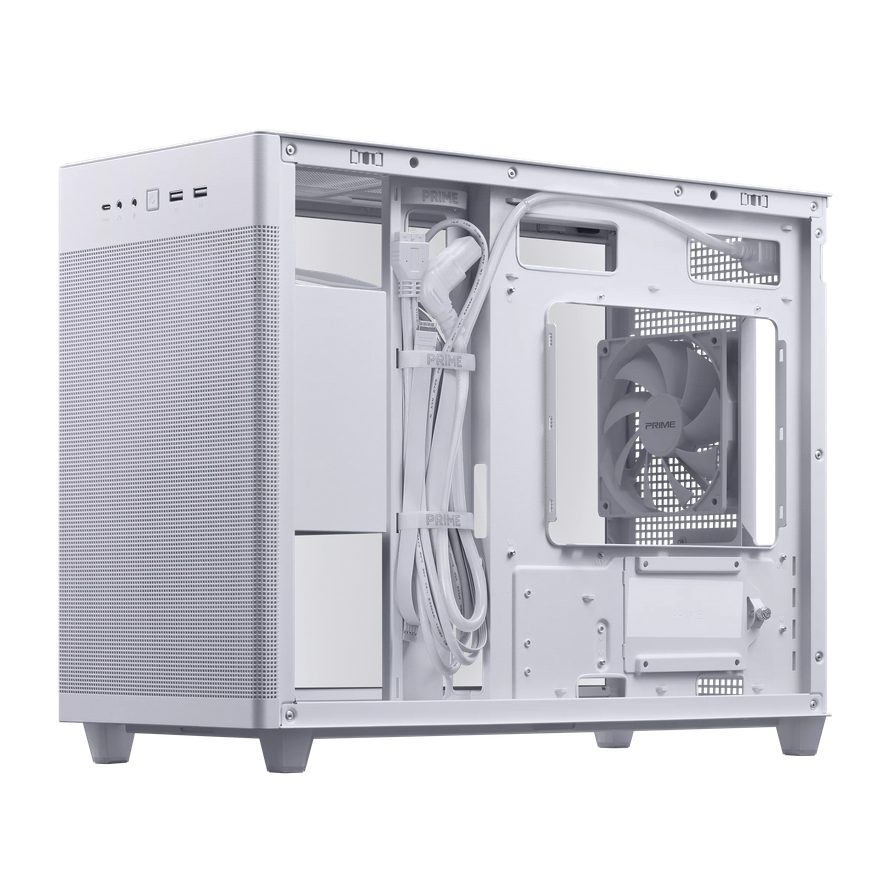 Carcasa ASUS AP201 PRIME CASE TG WHITE, Mini Tower, White [2]