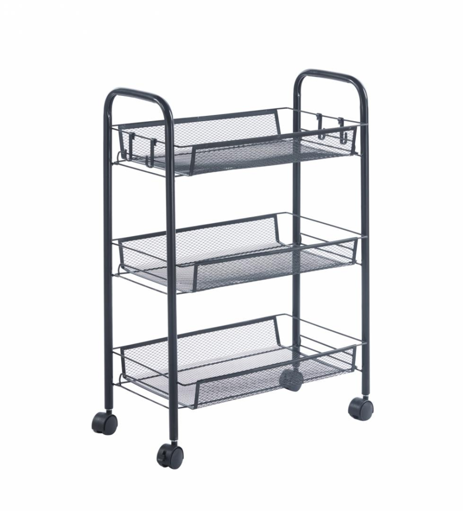 Carucior din metal cu 3 niveluri si roti, 45x27x64 cm [2]
