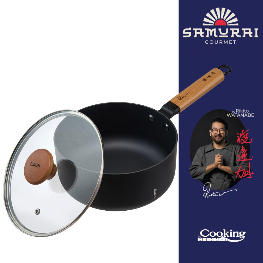 CASEROLA ALUMINIU + CAPAC 20X9.5 CM, 2.7L, RIKITO WATANABE, SAMURAI GOURMET, COOKING BY HEINNER [3]