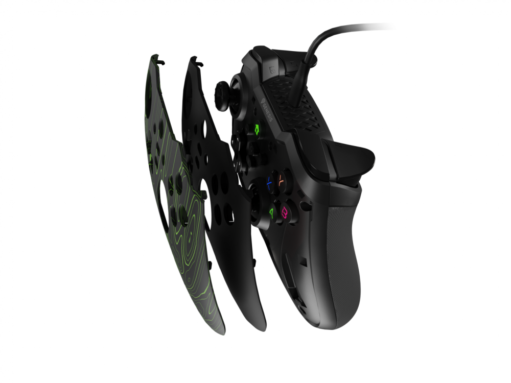 Controller cu fir Genesis Mangan 300, interfata USB, 19 butoane, negru [11]