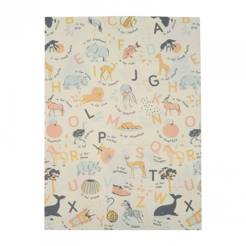Covor de joaca pentru copii U-Grow, din spuma, pliabil, 2 fete, impermeabil, izolant, 120 x 180 x 1 cm, alfabet [2]