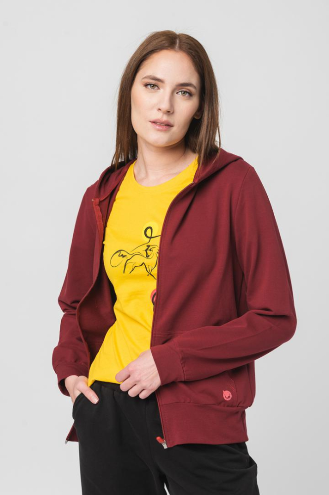 HANORAC COTON CASUAL FEMEI BURGUNDY-XS [2]