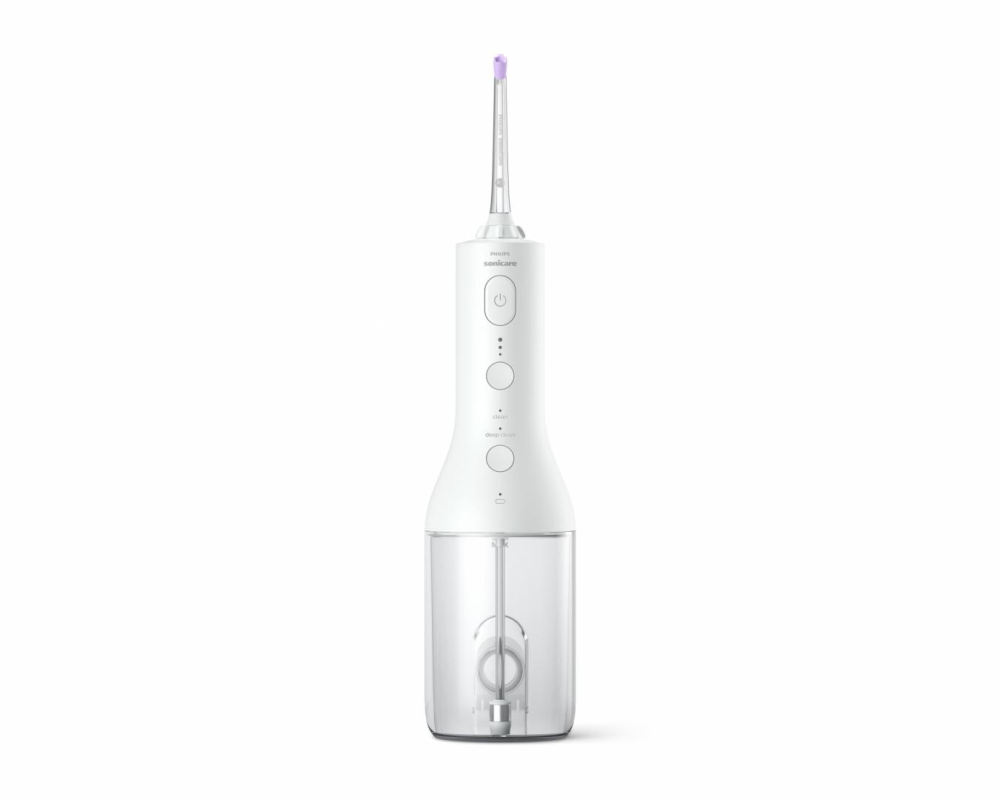 Irigator bucal PHILIPS Sonicare Cordless Power Flosser 3000 HX3826/31, Tehnologie QuadStream, Portabil, 2 moduri de curatare, 3 niveluri de intensitate , 2 x capete de curatare si 1 x husa trasport, A [3]