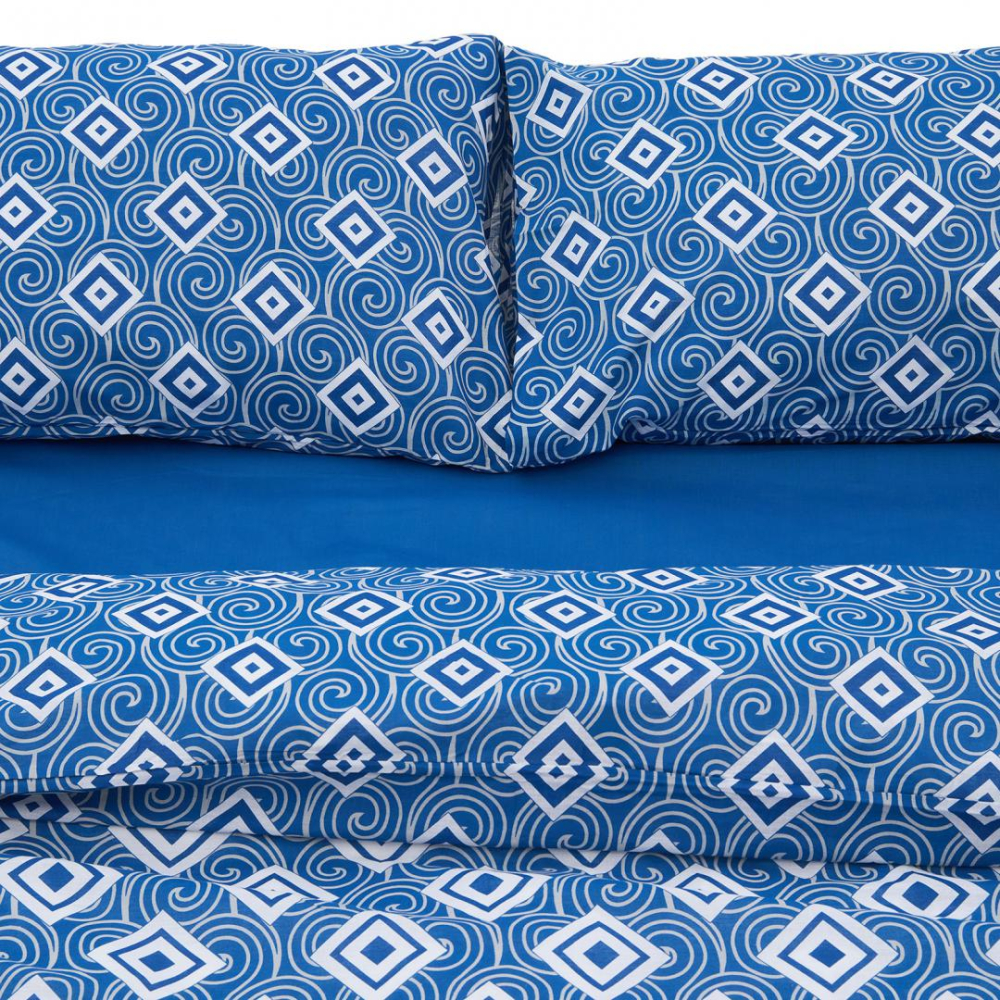Lenjerie dubla 100% bumbac 4 piese, Blu [3]