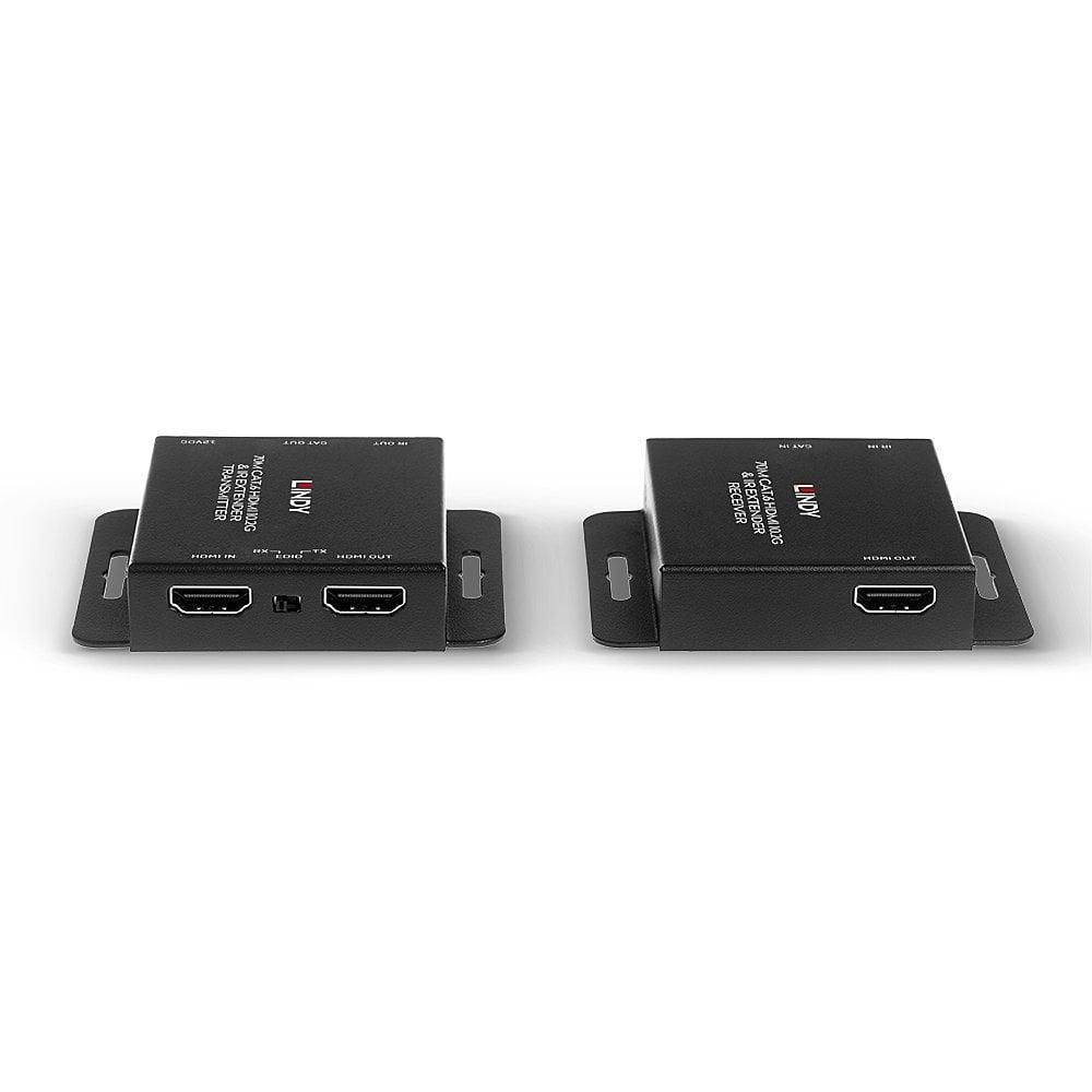 Lindy 50m Cat.6 HDMI & IR Extender with Loop Out Description Extends HDMI & IR Signals up to 70m using a single Cat.6 Cable Supports resolutions up to 3840x2160@30Hz 4:4:4 8bit Features a loop-through [2]