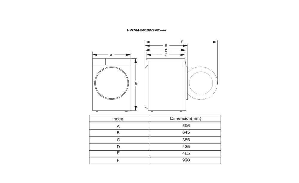 Masina de spalat rufe HEINNER HWM-H6010IVSMC+++, 6 kg, 1000 rpm, Clasa: D, Alb [5]
