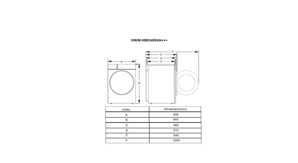 Masina de spalat rufe HEINNER HWM-H8014INVA+++, 8 kg, 1400 rpm, Clasa: A, Alb [3]